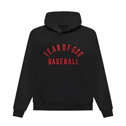 Black And Red Fear Of God Baseball Hoodie