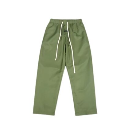 Essential Wide Leg Green Sweatpants